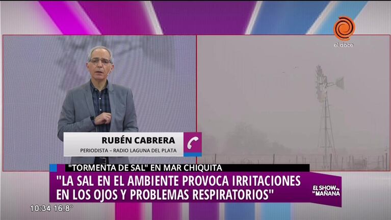 Regresaron las "tormentas de sal" en Mar Chiquita