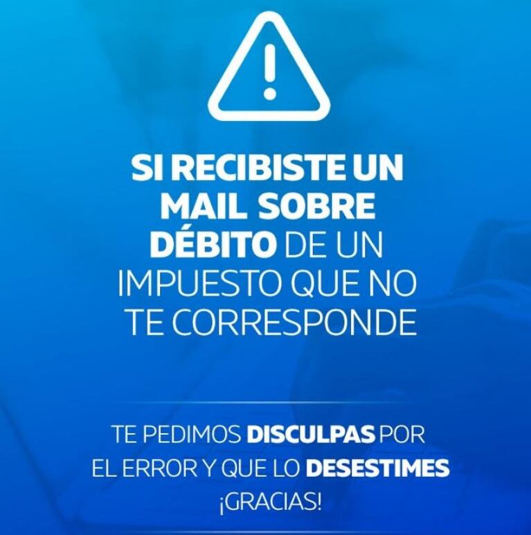 Rentas envió mails con débitos erróneos, se rectificó y pidió disculpas