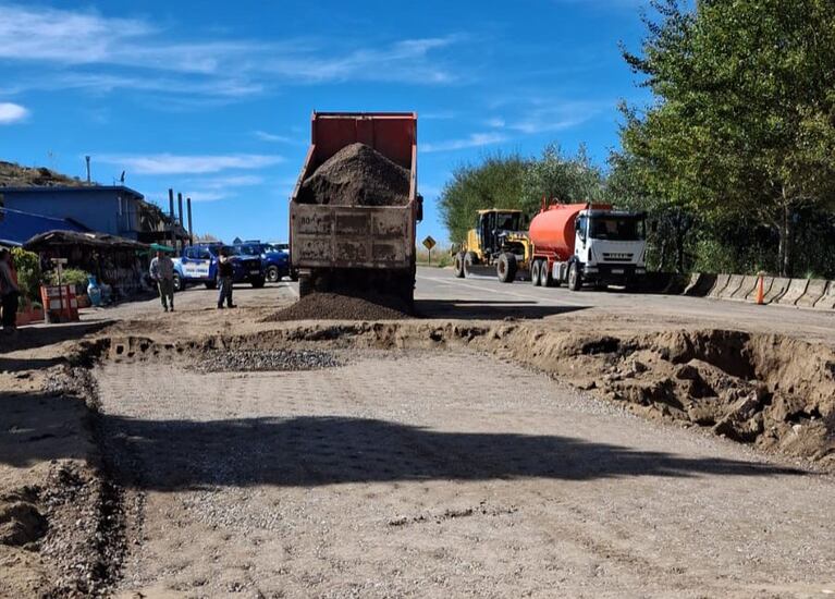 Reparación en el camino de las Altas Cumbres. Imagen: Vialidad provincial.