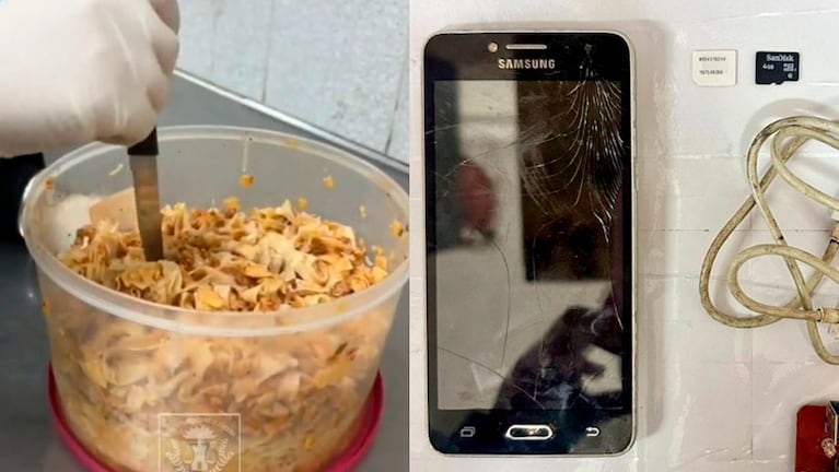 Requisaron un celular en un tupper de fideos en la cárcel de San Francisco.