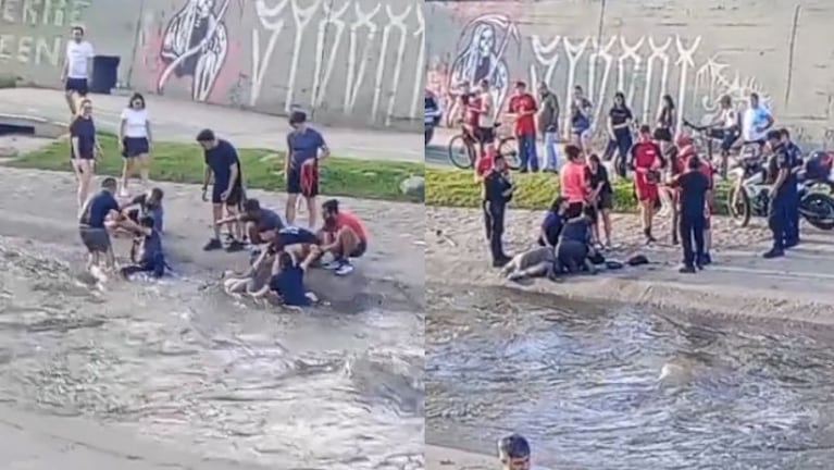 Rescataron a una mujer que cayó al cauce del río Suquía.