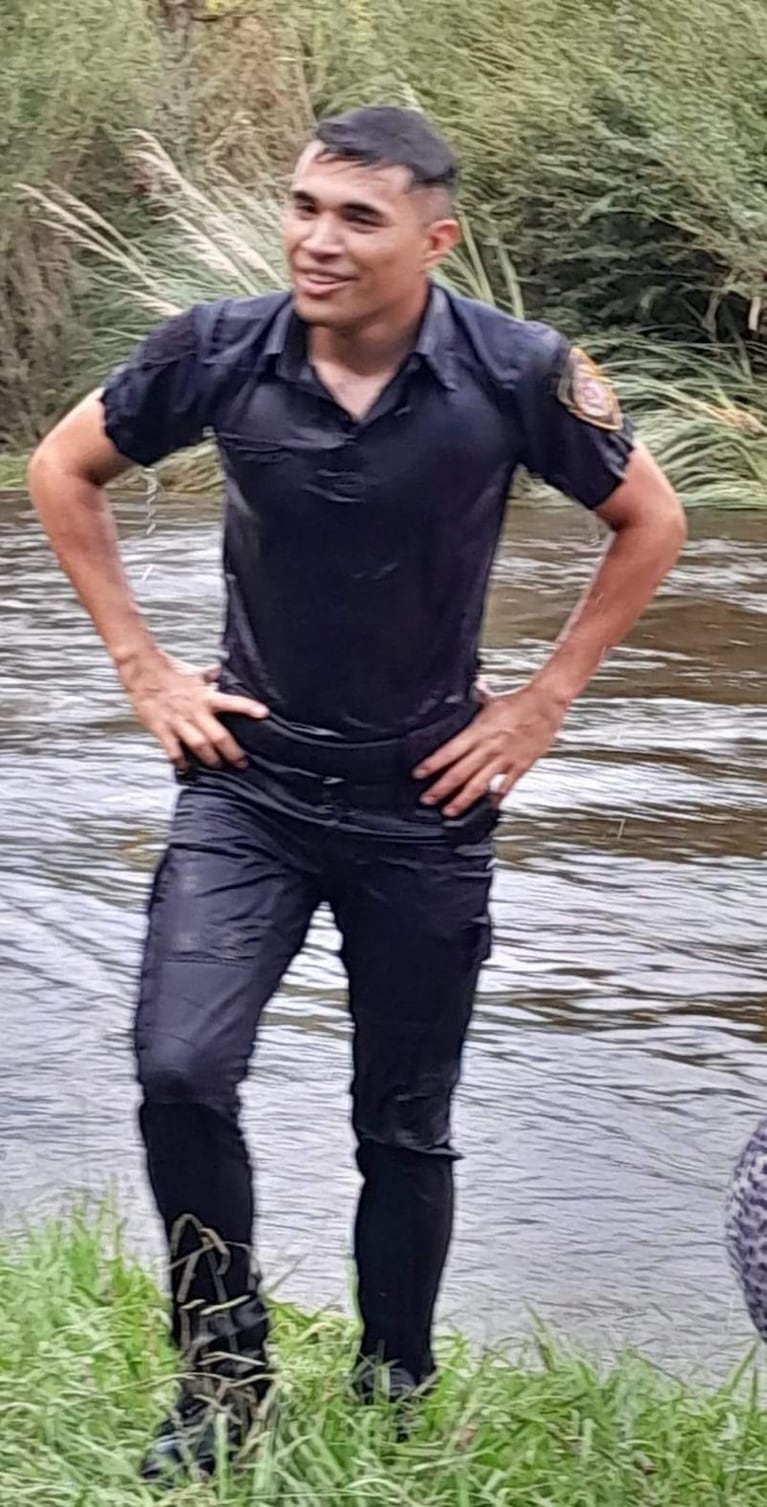 Rescató a un turista que quedó atrapado en la creciente del río Los Reartes