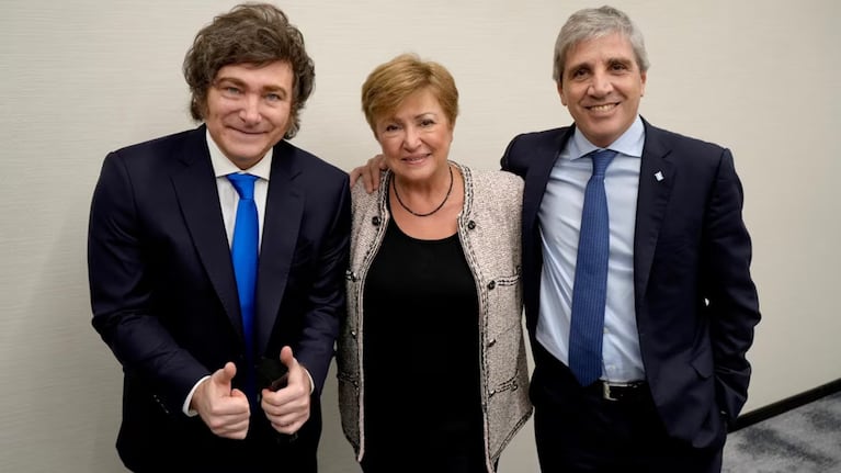 Reunión entre Milei, Caputo y Kristalina Georgieva