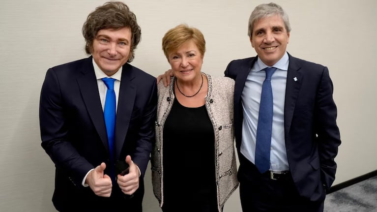 Reunión entre Milei, Caputo y Kristalina Georgieva
