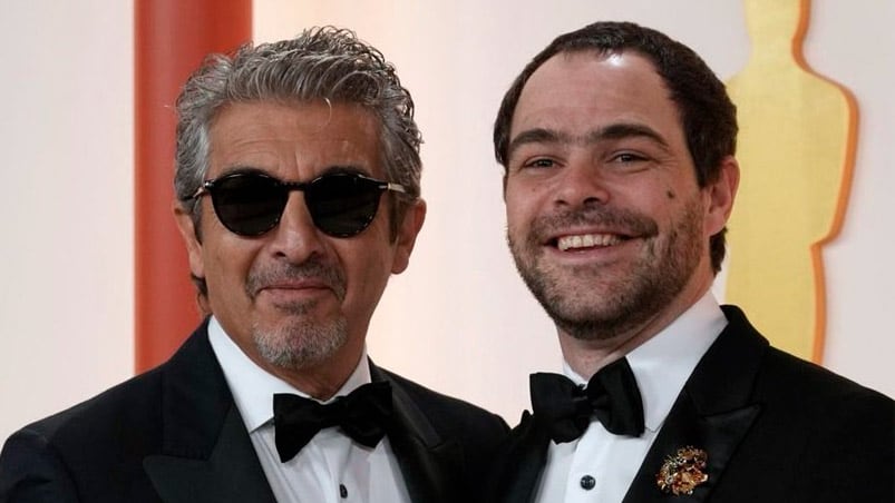 Ricardo Darín y Peter Lanzani en la alfombra roja.