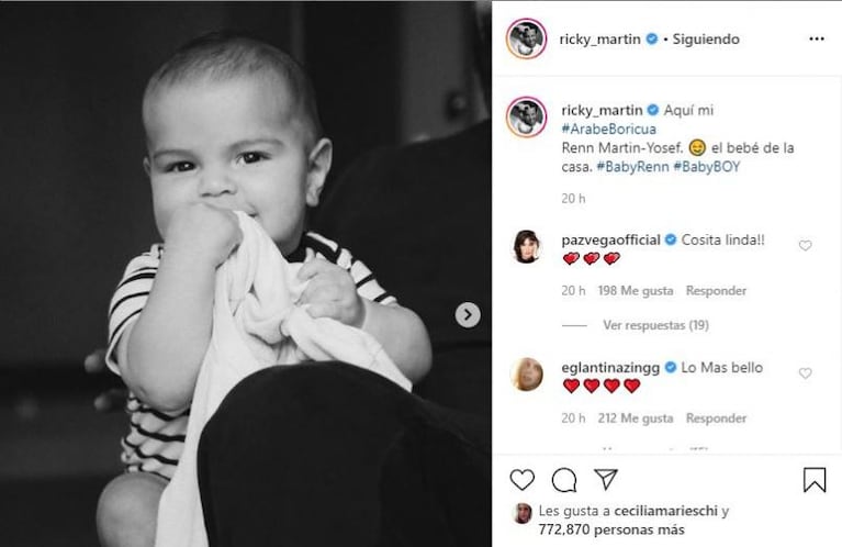 Ricky Martin mostró por primera vez a su pequeño bebé