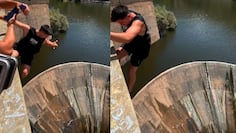 Riesgosa maniobra en el Dique San Roque.