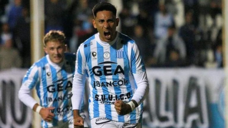 Rivero marcó el gol de Racing en Nueva Italia.