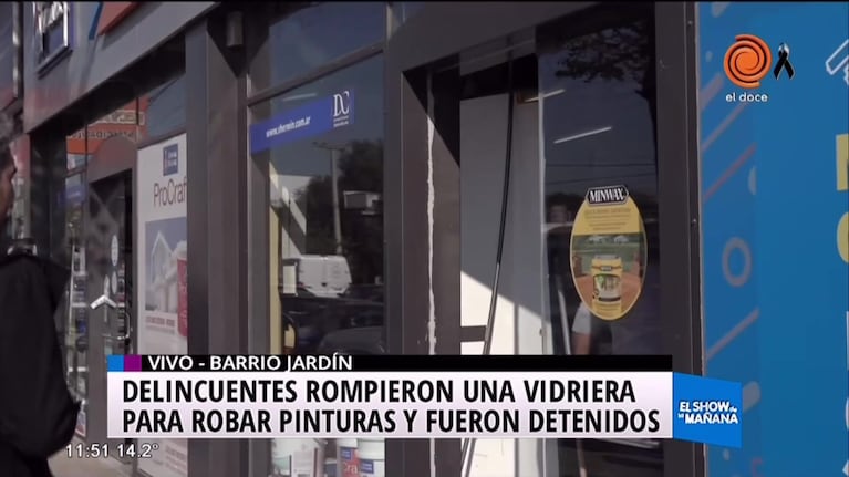 Robaron una pinturería pero los detuvieron a la vuelta de la esquina