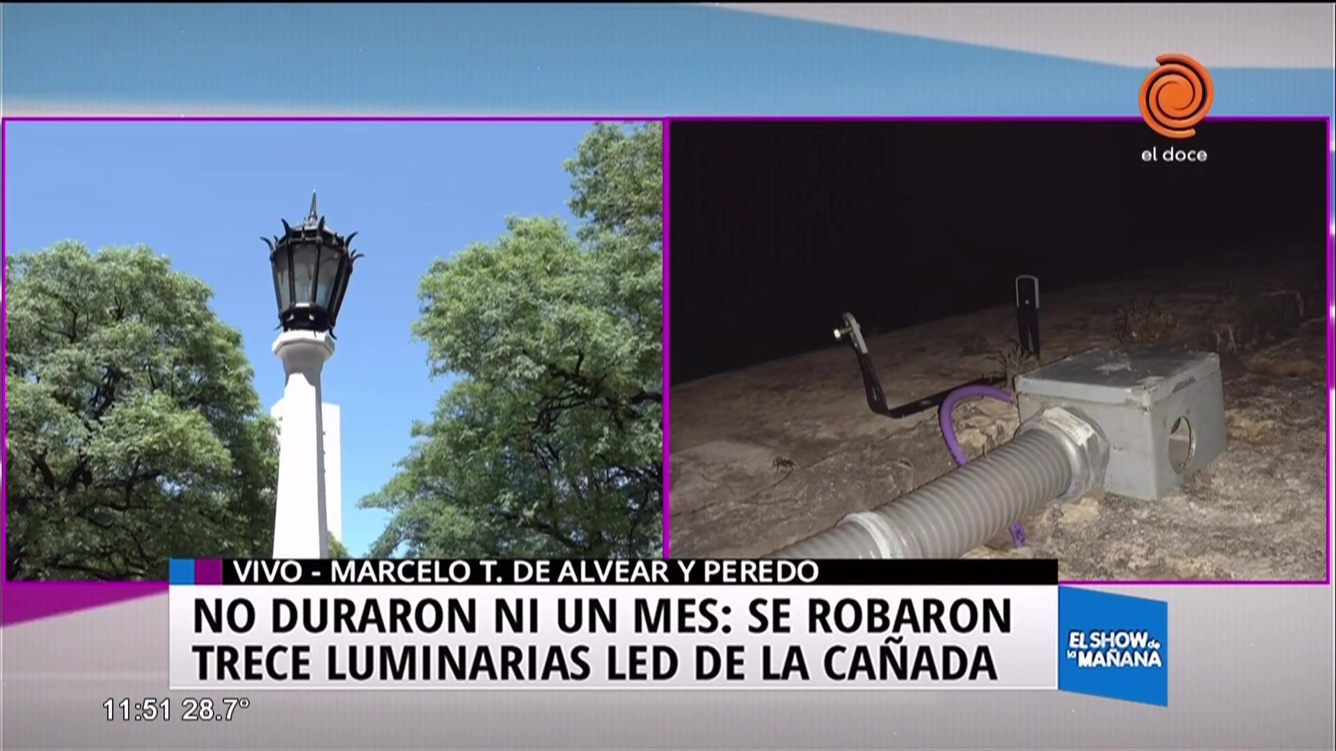 Robo de luminarias en La Cañada