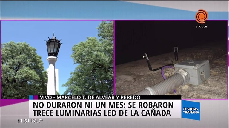 Robo de luminarias en La Cañada