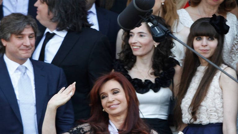 Rocío junto a Cristina, Máximo y Florencia Kirchner.