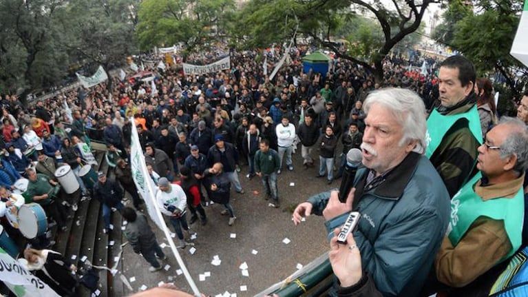 Rubén Daniele, titular del Suoem, en una de las protestas contra la Municipalidad.