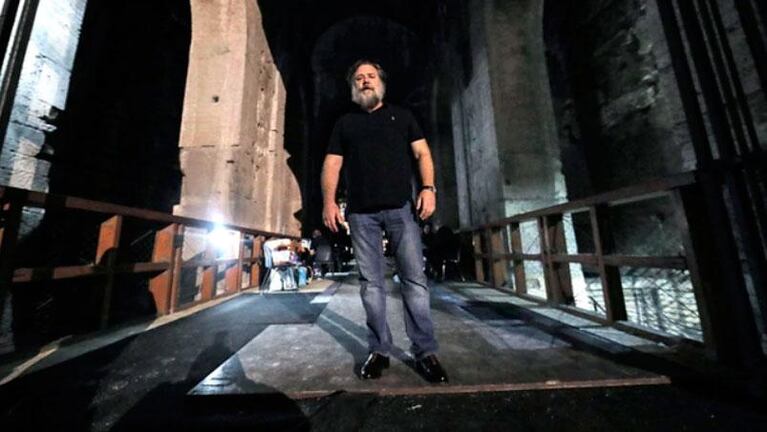 Russell Crowe, un gladiador irreconocible en Roma