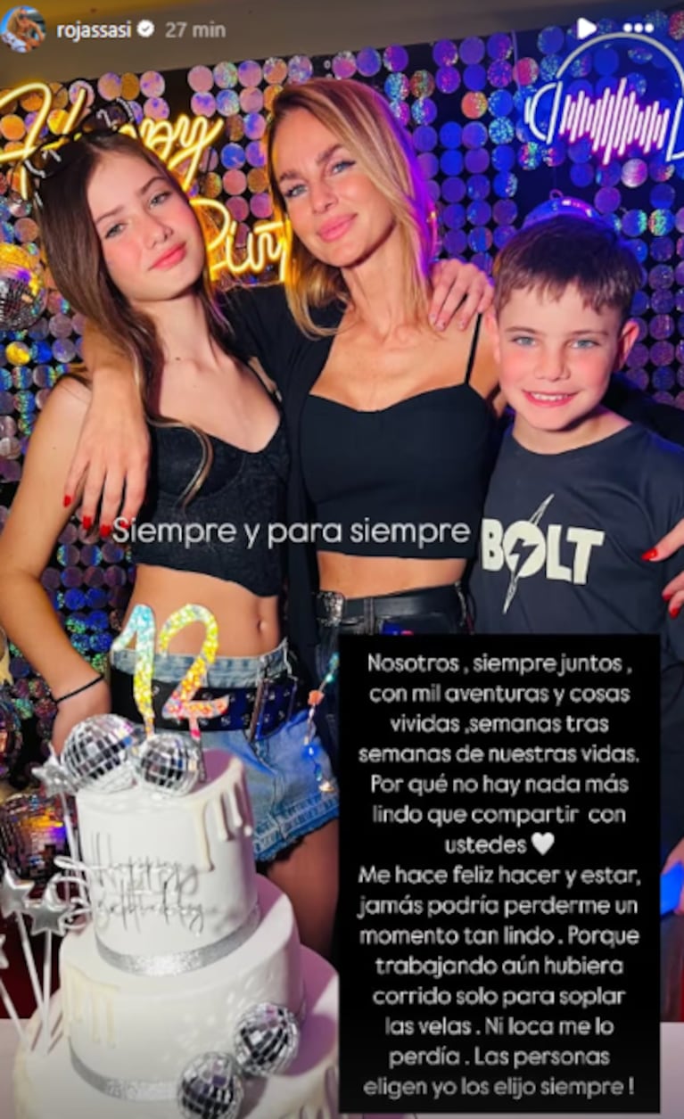 Sabrina Rojas festejó el cumpleaños de su hija con dardos a Luciano Castro.
