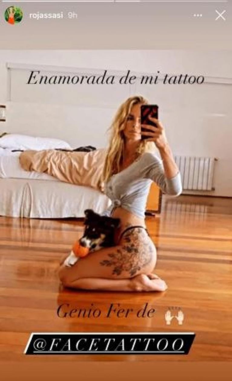 Sabrina Rojas se hizo un tatuaje desde la cola hasta la pierna