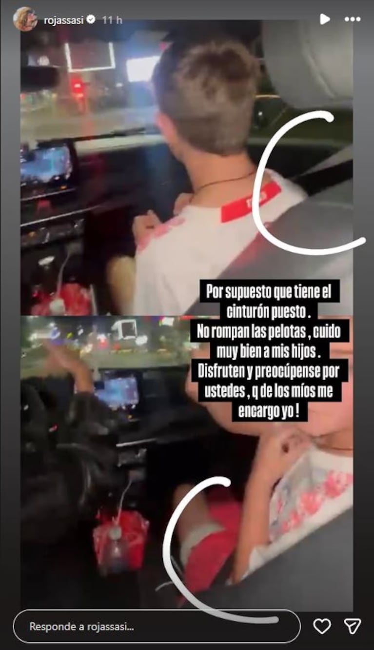 Sabrina Rojas subió un video con sus hijos en el auto, la criticaron y estalló: “No rompan las pelotas”