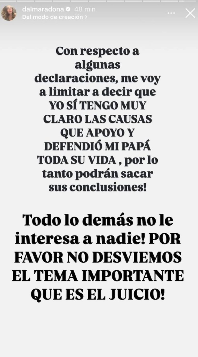 “Sacá eso ya”: la bronca de Dalma Maradona con el Gordo Dan por un afiche de Milei con Diego