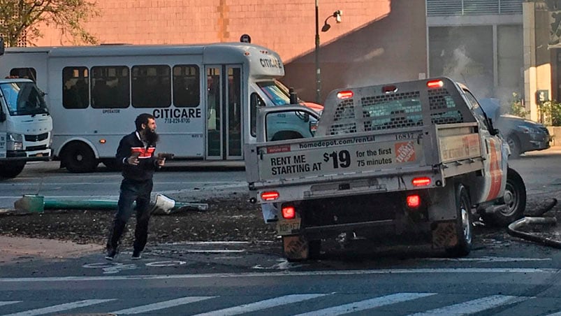 Saipov segundos antes de ser detenido por la Policía en octubre de 2017.