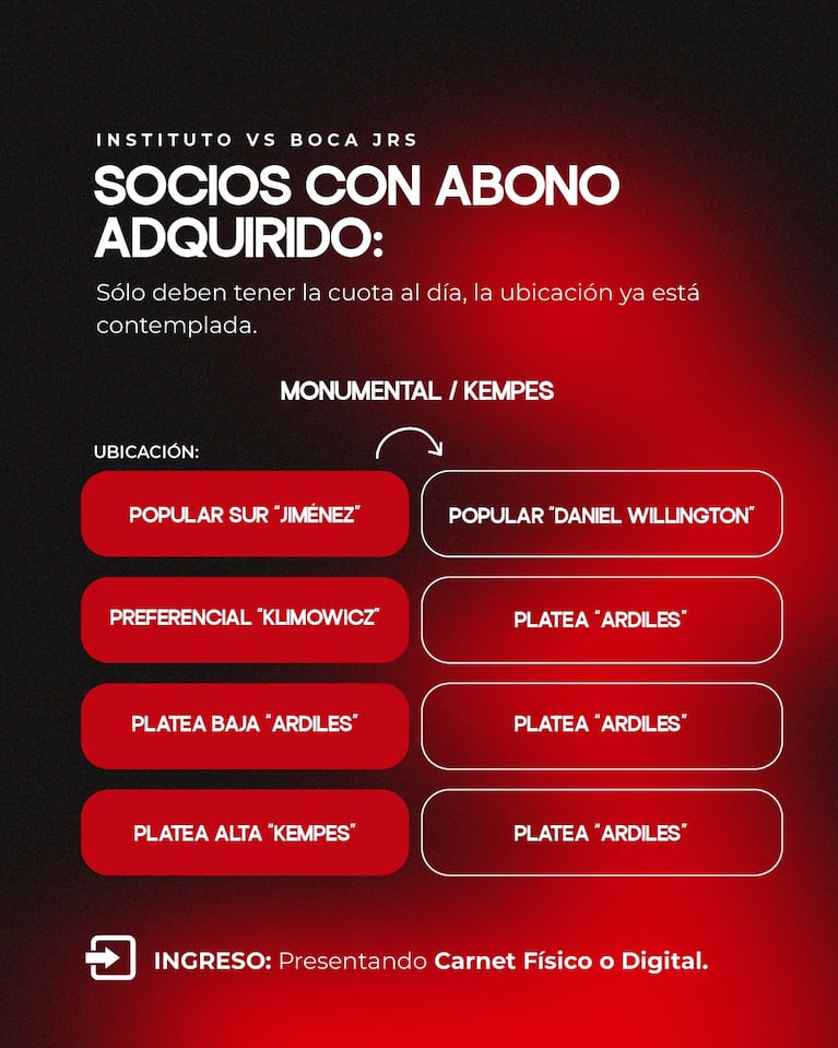 Salieron las entradas para Instituto-Boca en el Kempes: precios y cómo conseguirlas