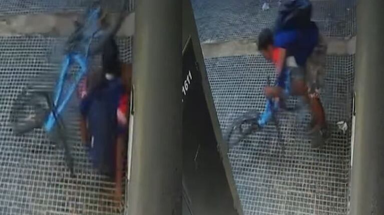 Saltó de un primer piso para robarse una bici.