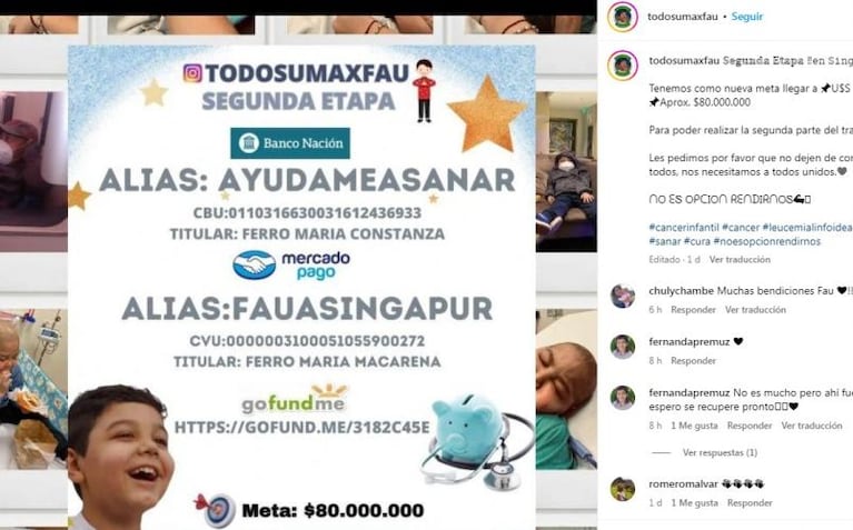 Santi Maratea lanzó una campaña por Fausto, el nene cordobés con leucemia