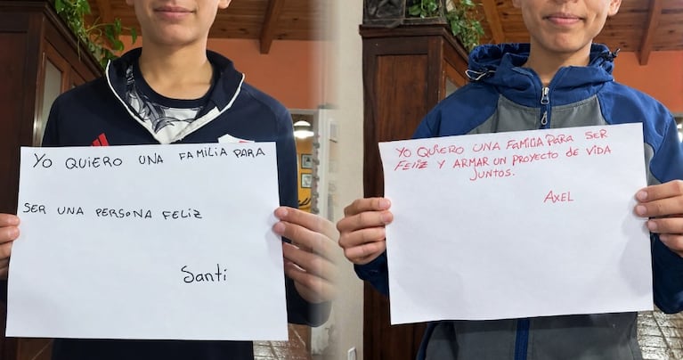 Santi y Axel son dos hermanos de Córdoba que buscan ser adoptados por una familia.