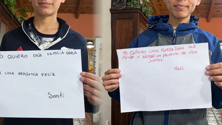 Santi y Axel son dos hermanos de Córdoba que buscan ser adoptados por una familia.