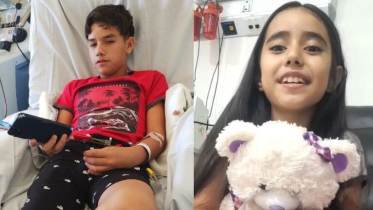 Santi y un gesto de amor con su hermanita.