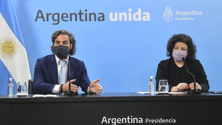 Santiago Cafiero y Carla Vizzotti hablaron tras el anuncio del Presidente.