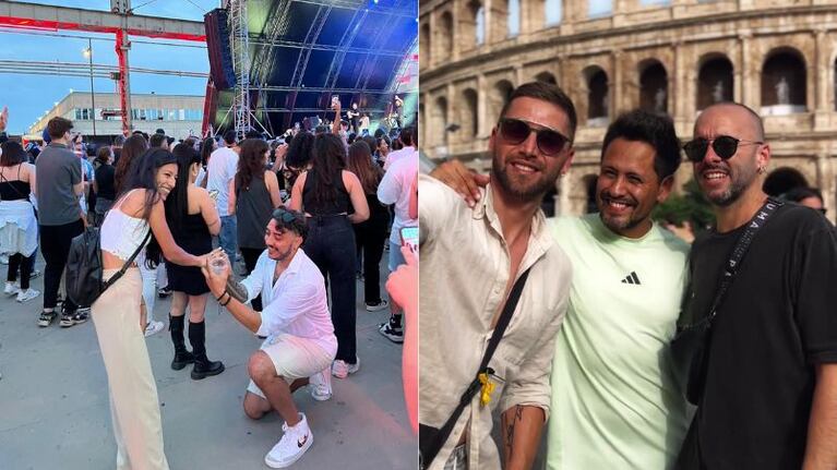 Santiago es oriundo de Alta Gracia y le propuso casamiento a su novia en un show de La Konga en Milán.