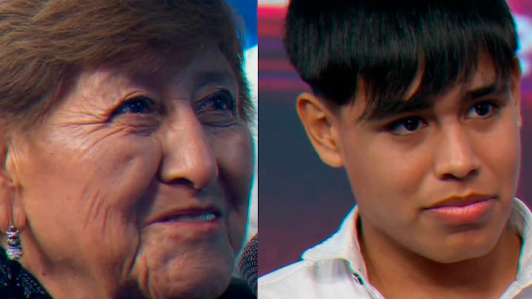 Santiago le cantó a su abuela enferma en Buenas Noches Familia.