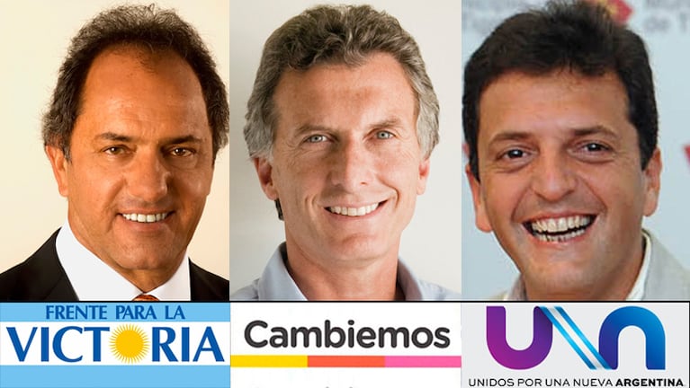 Scioli, Macri y Massa pelearán por la presidencia en octubre.