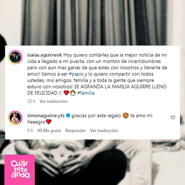 Se agranda la familia: Isaías Aguirre será papá y Valentina Márquez no aguantó la emoción