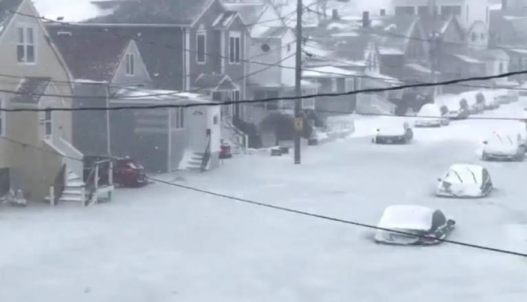 Se congeló el mar de la bahía Buzzards en Massachusetts