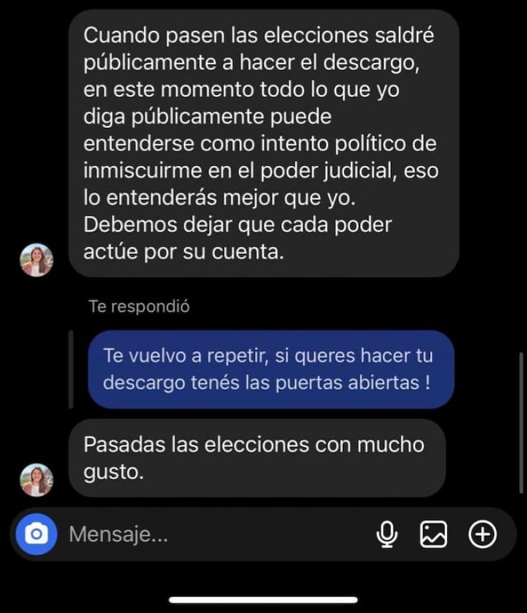 Se conoció un chat de la candidata de De Loredo relacionada a una causa narco