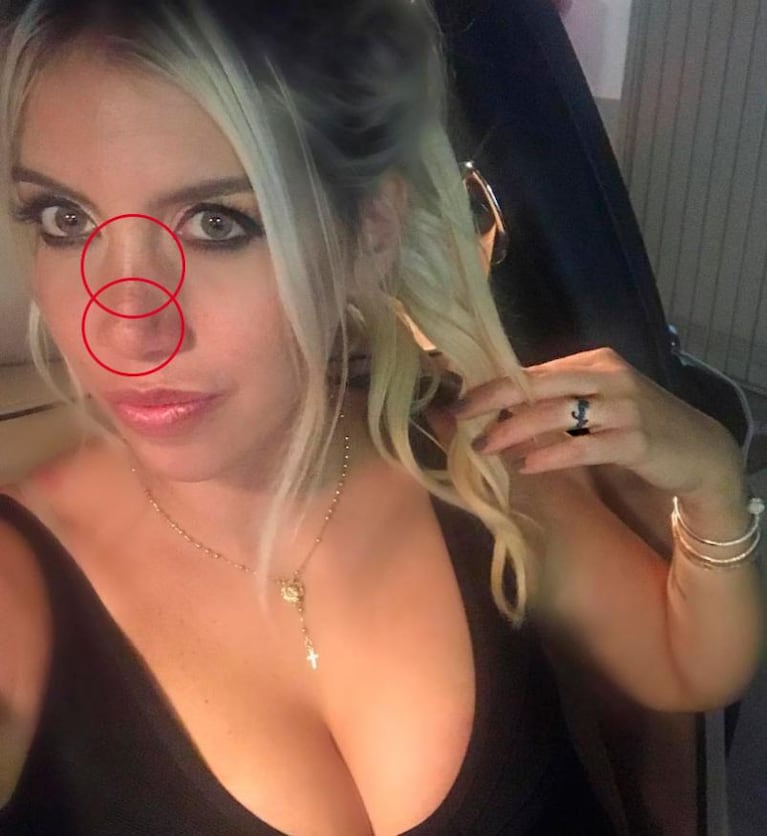 ¡Se deformó la nariz! Wanda Nara exageró con el Photoshop