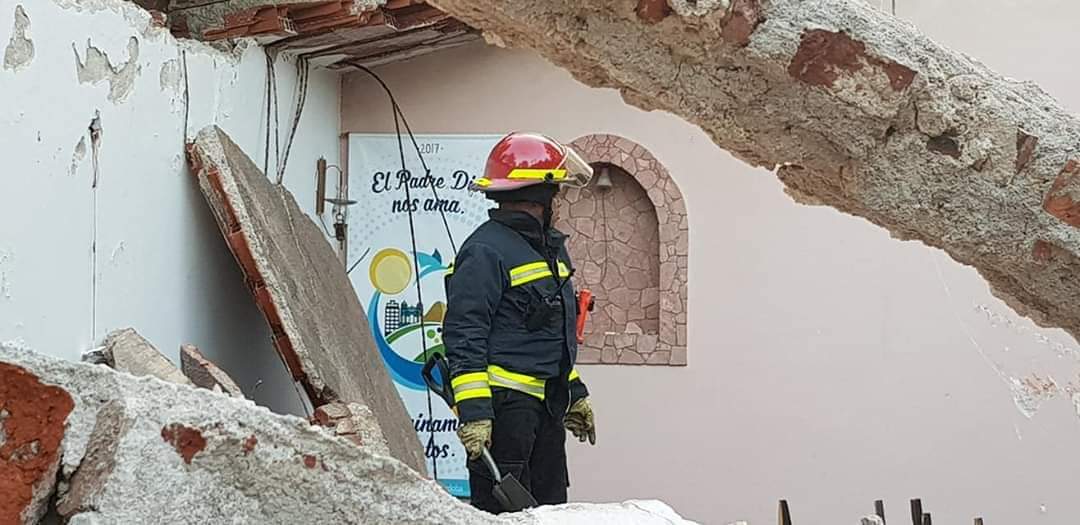 Se desmoronó parte de la Capilla María Auxiliadora 