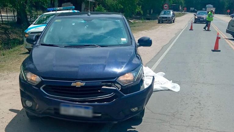 Se le fue el auto, regresó a frenarlo, la embistió un camión y murió