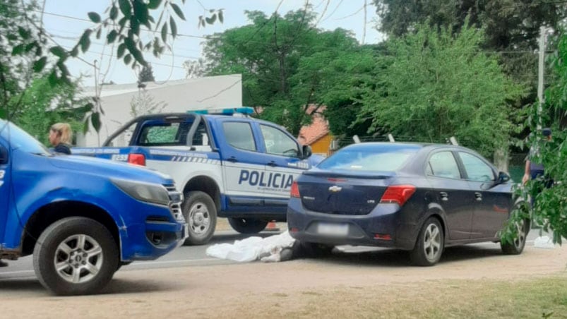 Se le fue el auto, regresó a frenarlo, la embistió un camión y murió