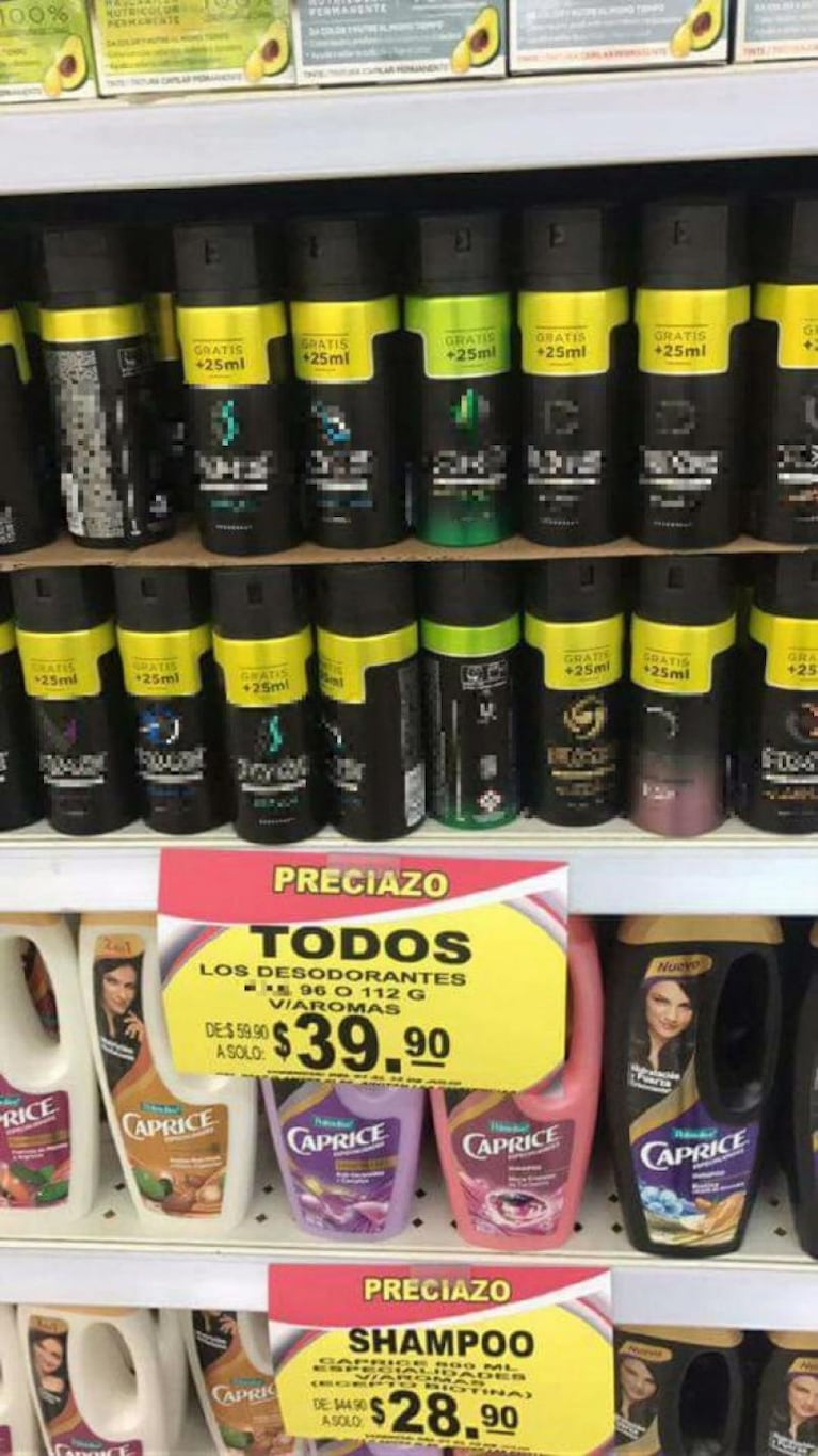 Se llevó 235 desodorantes al precio de uno