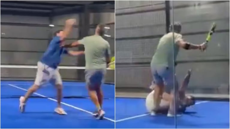 Se pelearon en un partido de pádel y terminaron a los paletazos: el video del brutal cruce