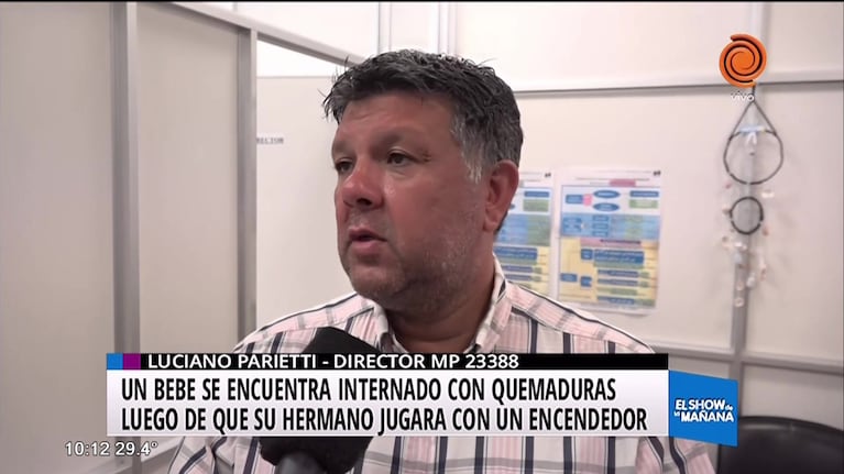Se recupera bebé quemado