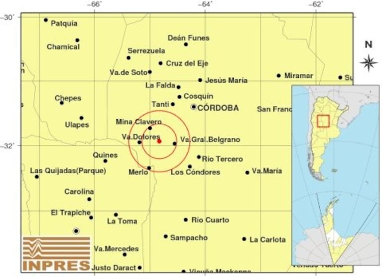 Se registró un leve temblor en Córdoba