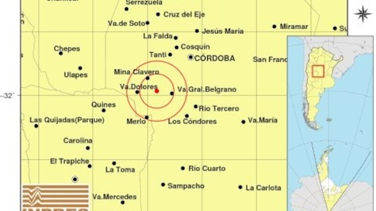Se registró un leve temblor en Córdoba
