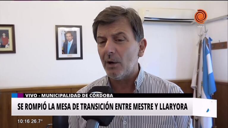 Se rompió la mesa de transición entre Mestre y Llaryora