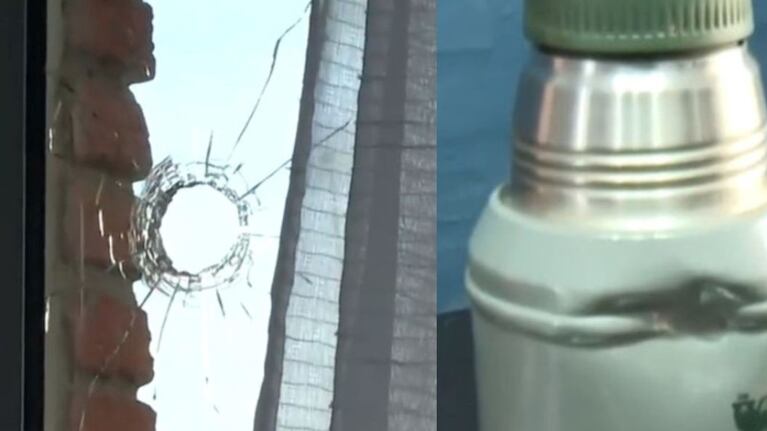 Se salvó de un balazo por el termo del mate.