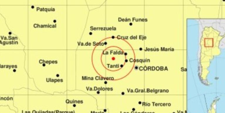 Se sintió un sacudón en las sierras de Córdoba.