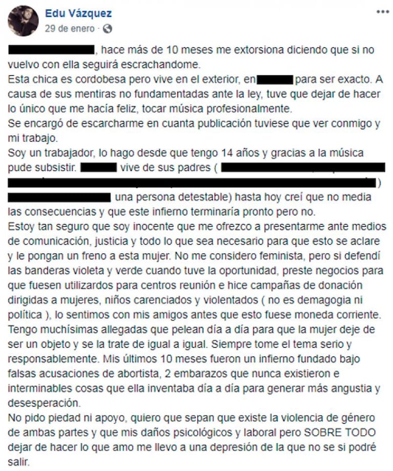 Se suicidó el DJ cordobés Edu Vázquez