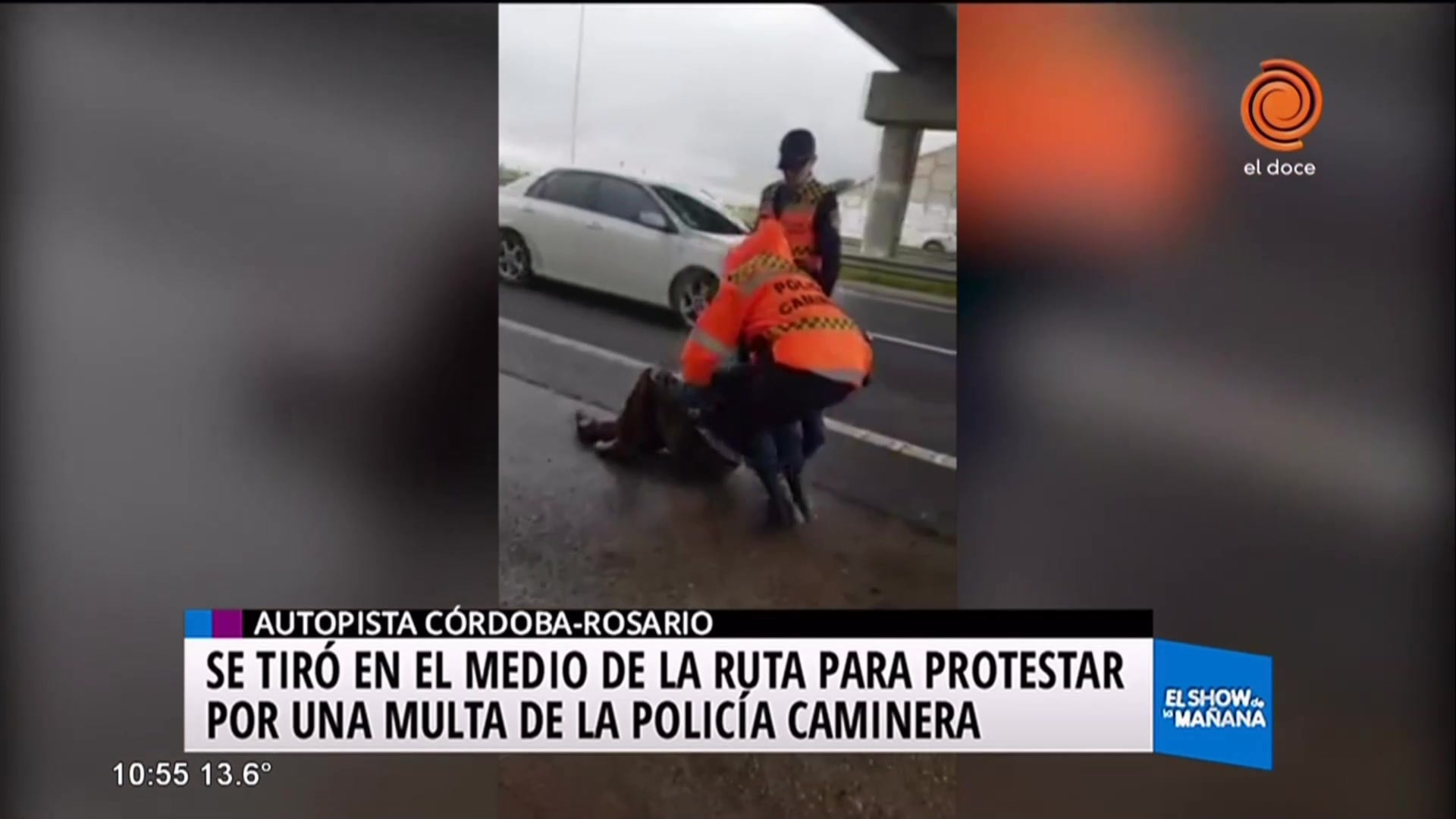 Se tiró a la ruta para protestar por multa de la Caminera